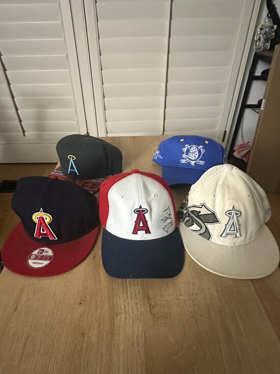 59Fifty Other - Anaheim Angels and Ducks Hat Bundle of 5. Mix of Snap & Strap Back and Fitted